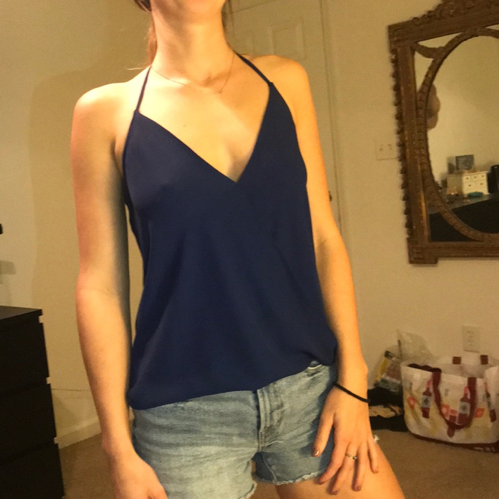 -nwot- blue halter tank